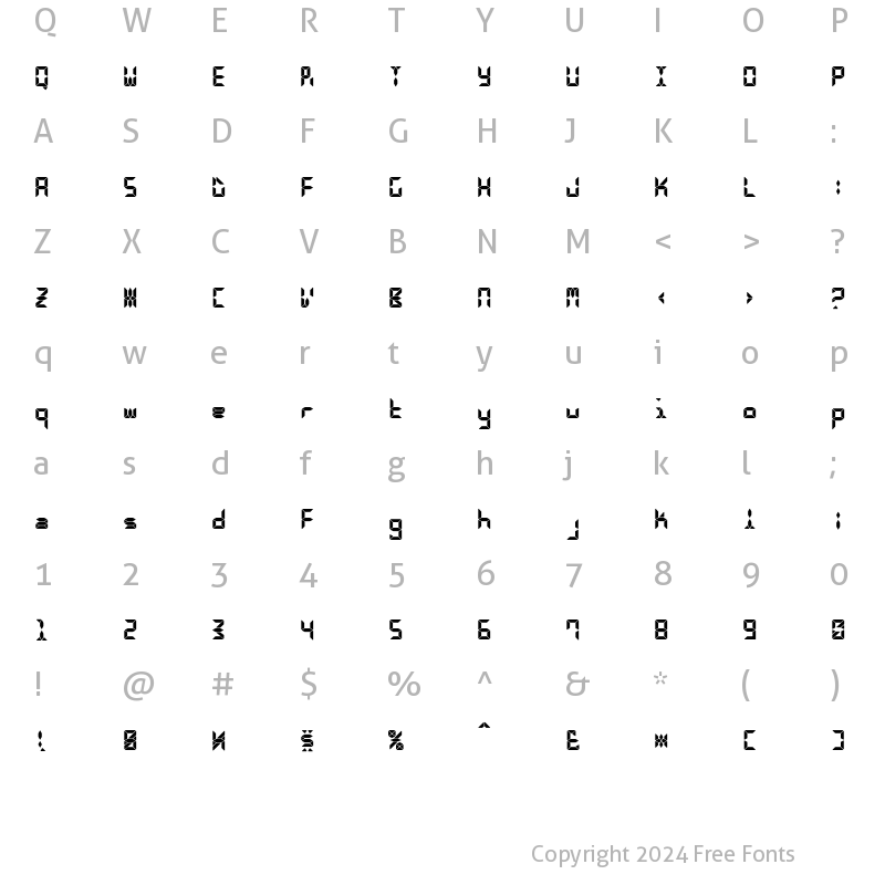 Character Map of Calculus LCD Regular