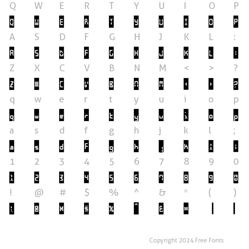 Character Map of Calculus LCDCameo Regular