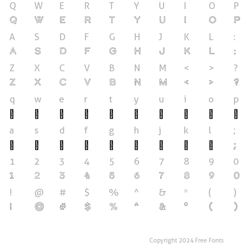 Character Map of Calder-DarkOutline ?