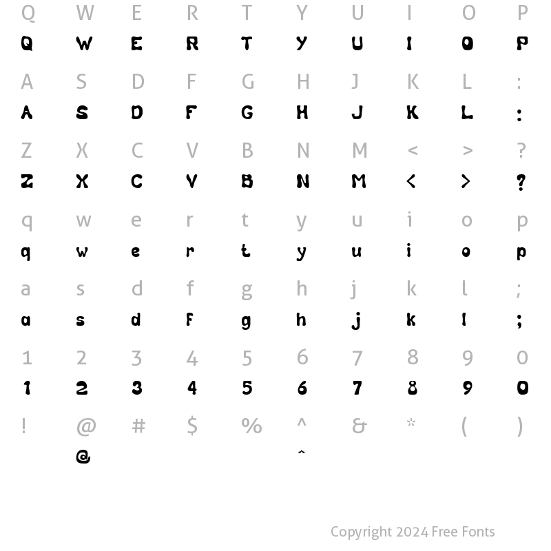 Character Map of Calebasse (Unregistered) Regular