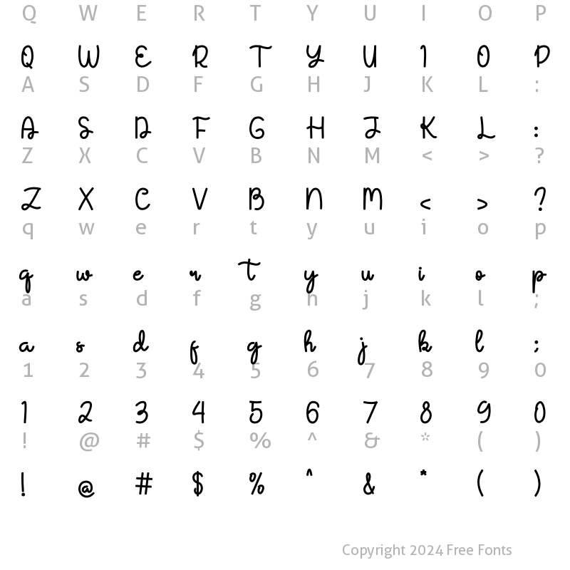 Character Map of Caliata Regular