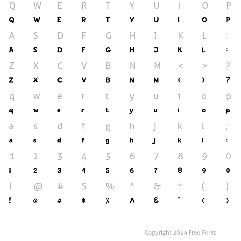 Character Map of Calino Regular