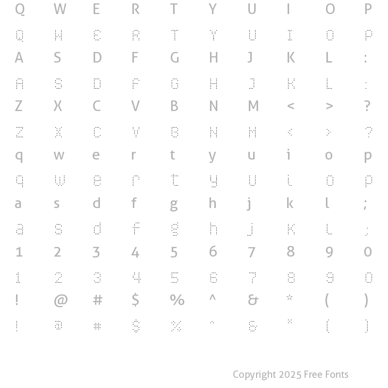 Character Map of CALIPER 000DL Regular