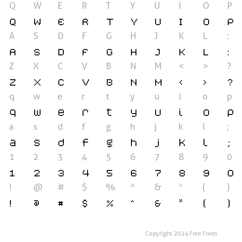 Character Map of CALIPER 888XW Regular