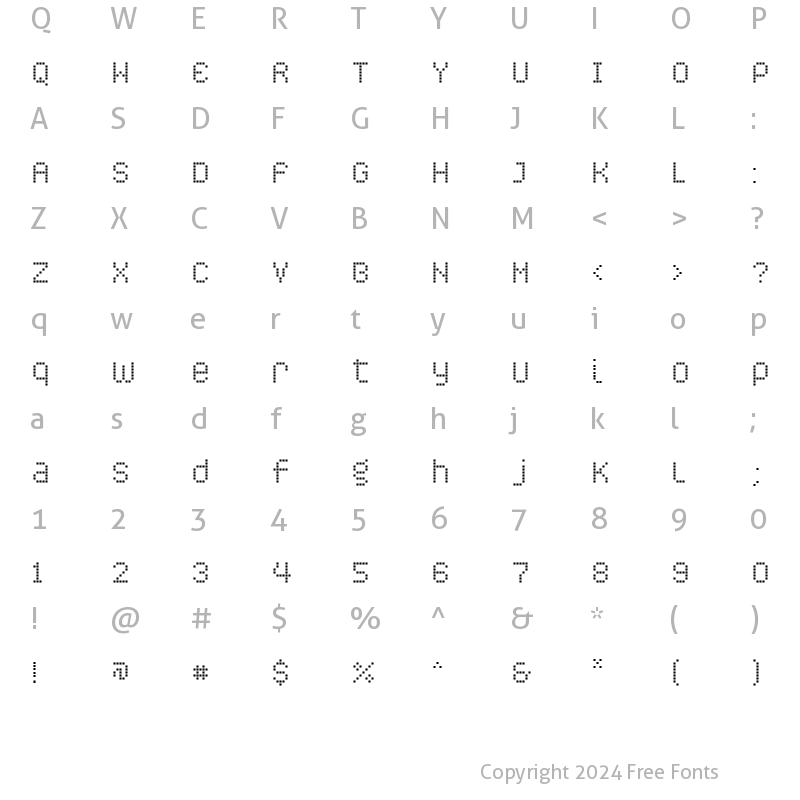 Character Map of Caliper RegularCubed