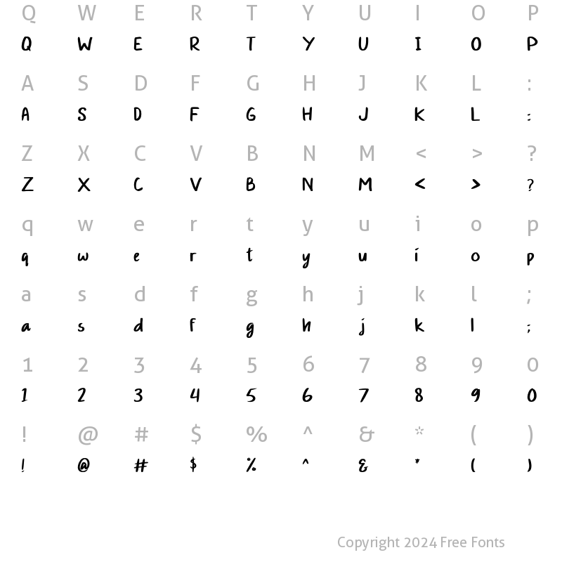 Character Map of Call Me Cita Regular