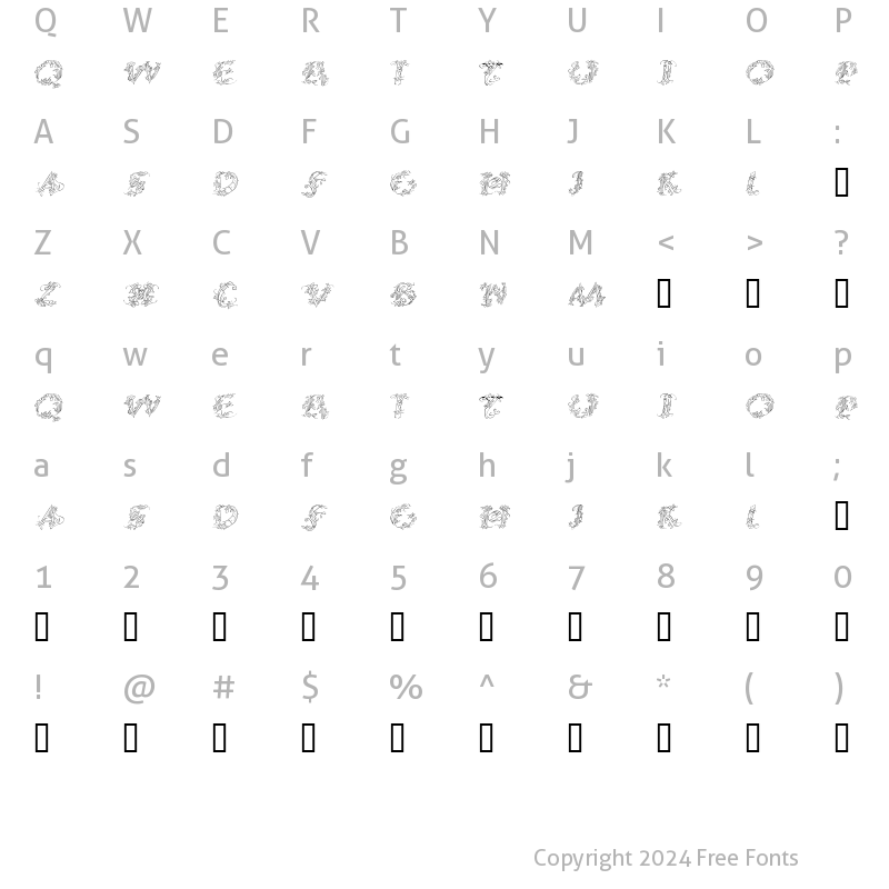 Character Map of CalliPsoGrafia  Italic CalliPsoGrafia  Italic