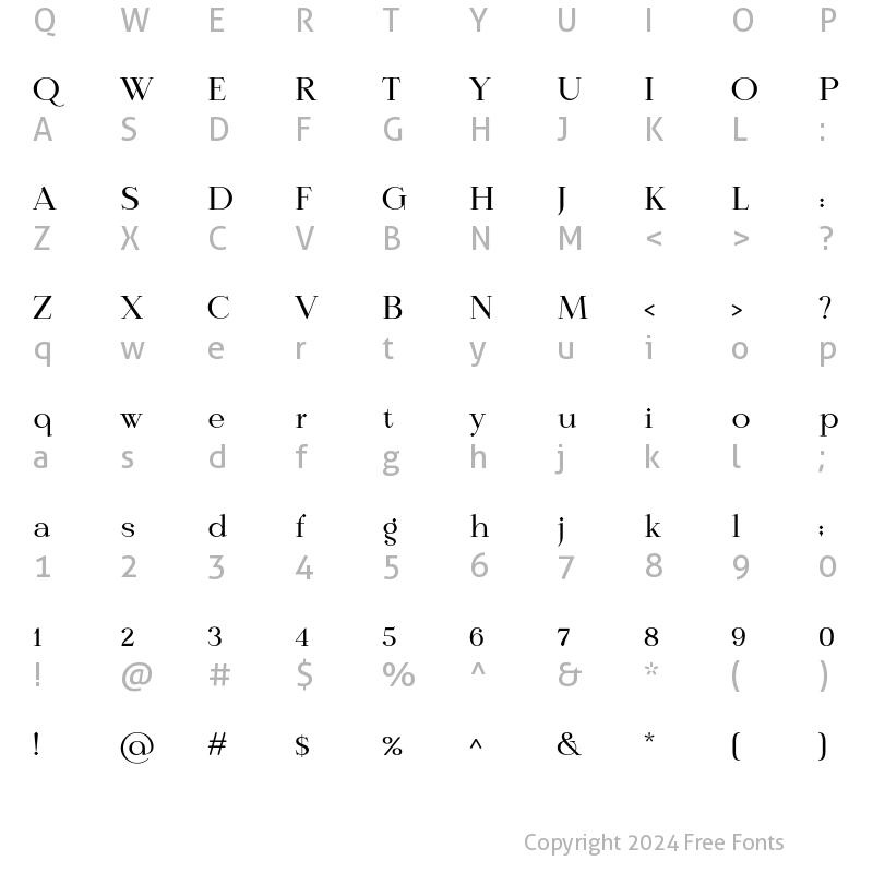 Character Map of Calmius Light