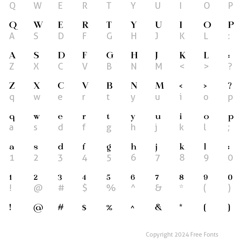 Character Map of Calmius Medium