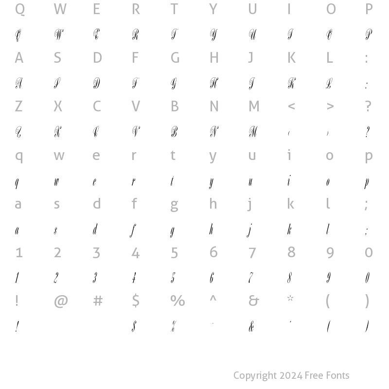 Character Map of Calvados Regular