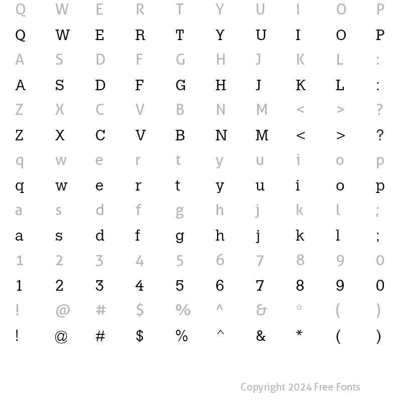 Character Map of Calvert MT Light Regular