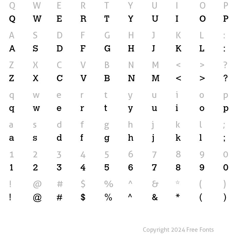 Character Map of Calvert MT Std Regular