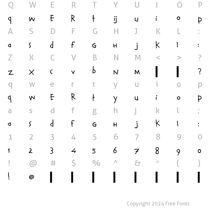 Character Map of Calvin and Hobbes Normal