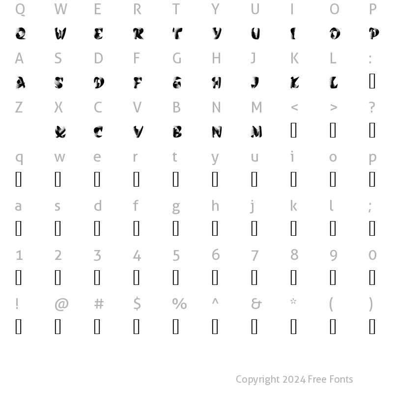 Character Map of Calypso Demo Regular