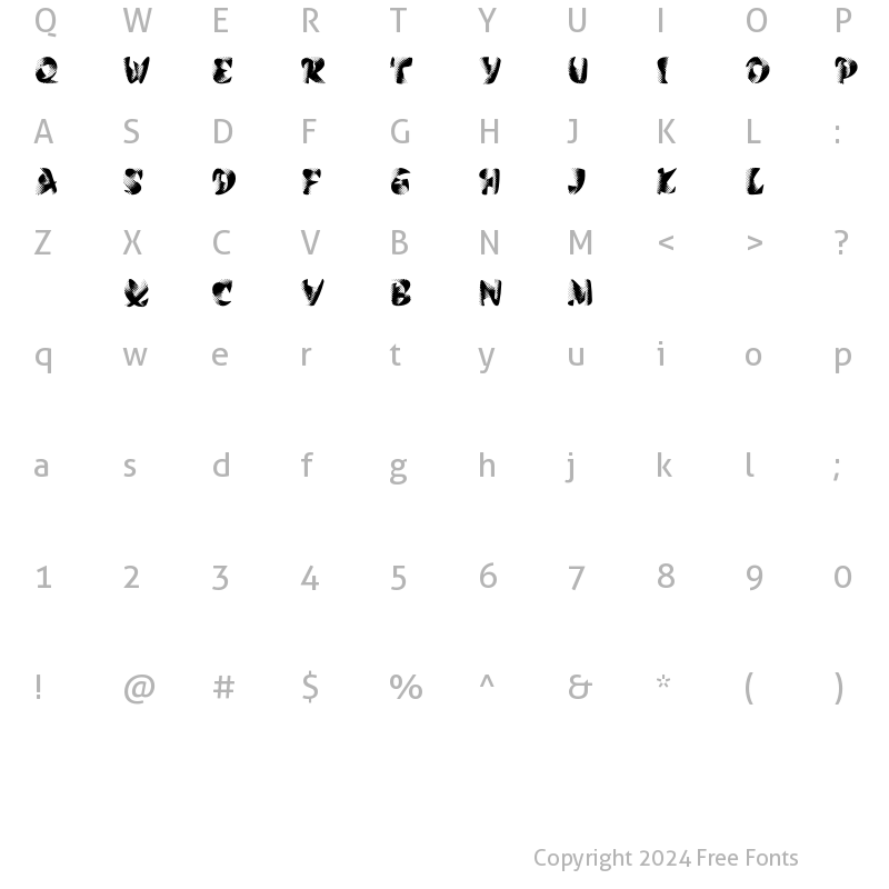 Character Map of CalypsoDemo Regular