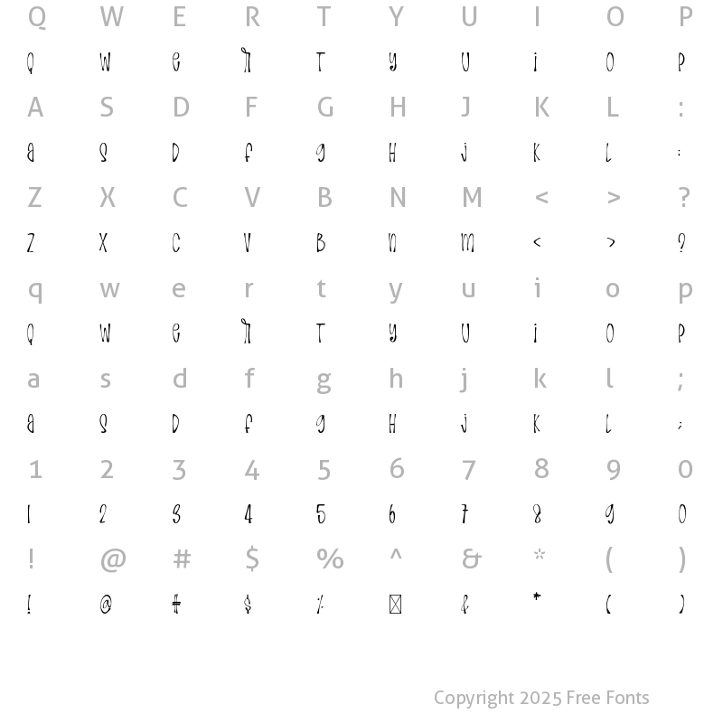 Character Map of Camaraderie Regular