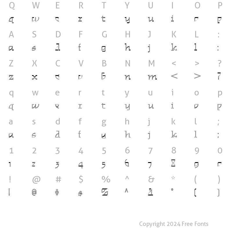 Character Map of CambridgePinstripeNF Regular