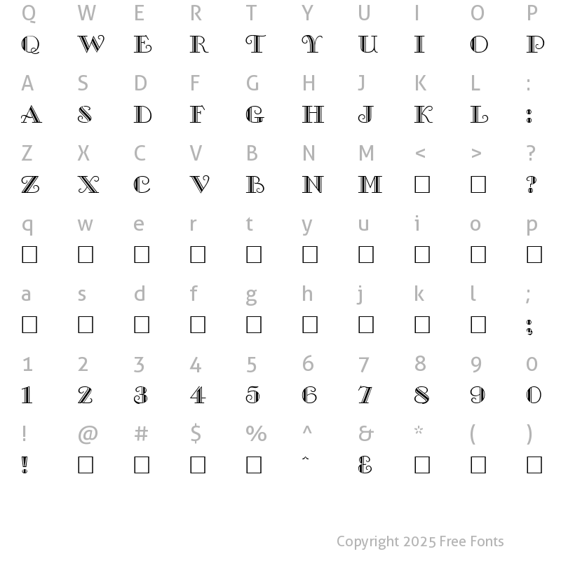 Character Map of Cambridgeside Normal