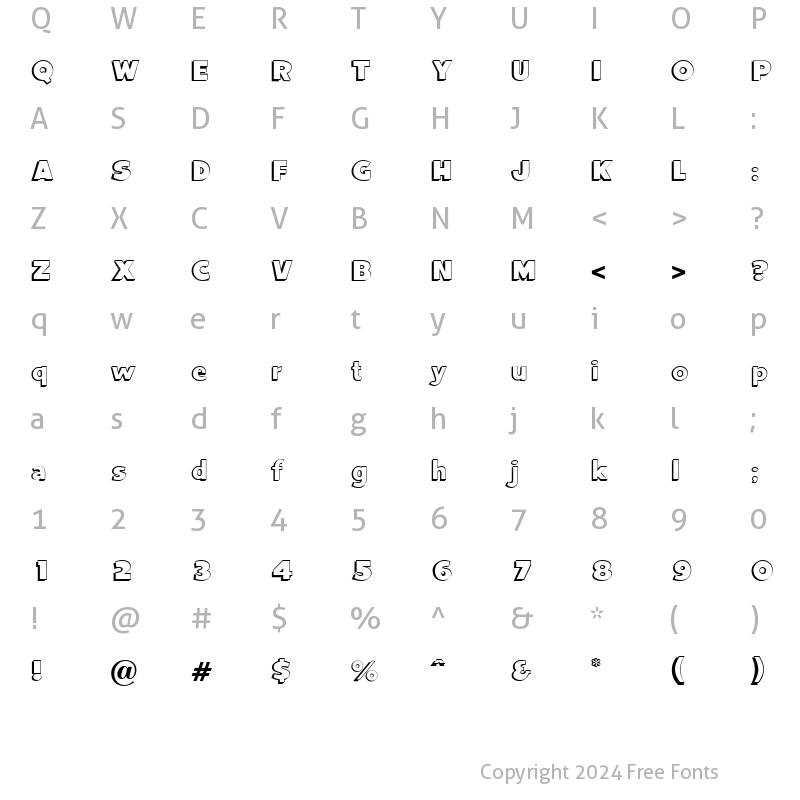 Character Map of Camden DB Regular