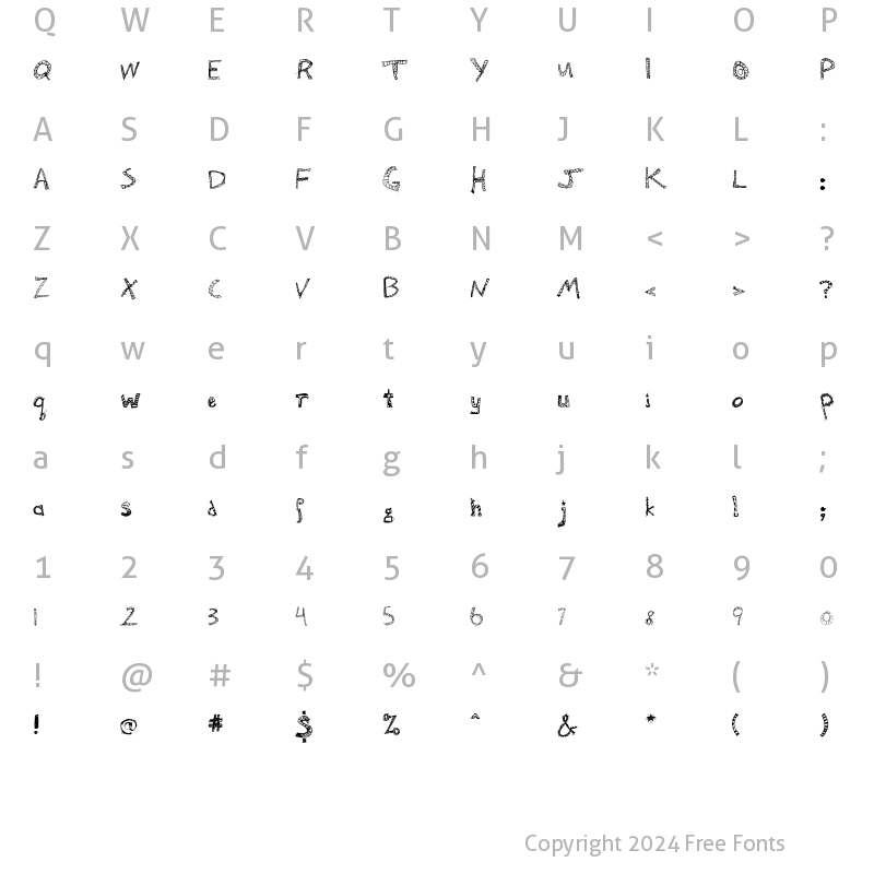 Character Map of Camden Regular