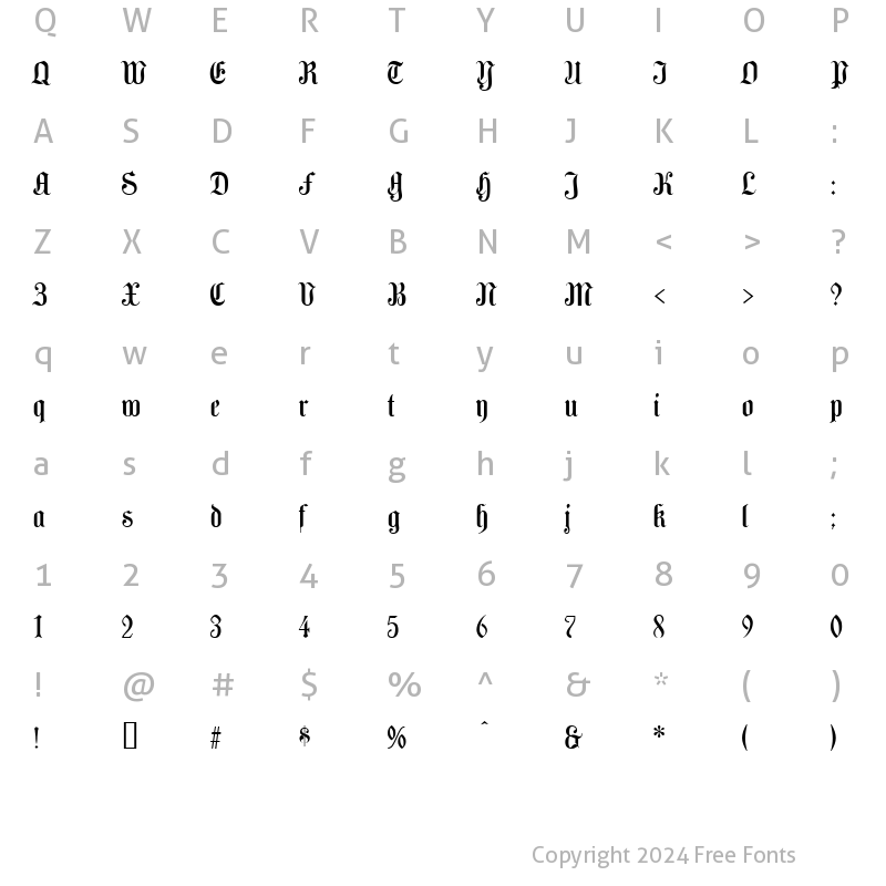 Character Map of Camden Text Regular