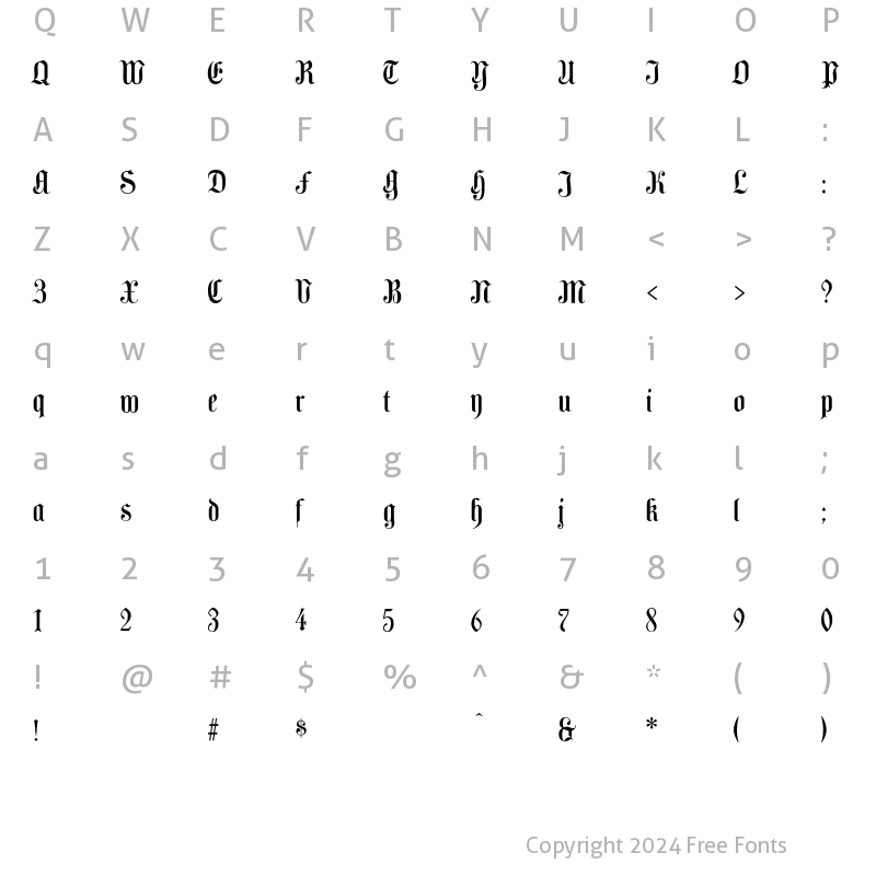 Character Map of CamdenText Regular