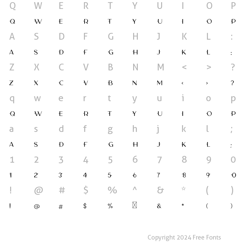 Character Map of Camelia Semibold