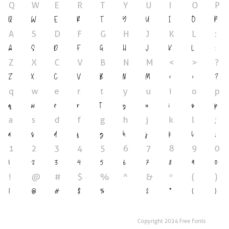 Character Map of Camelleon Regular