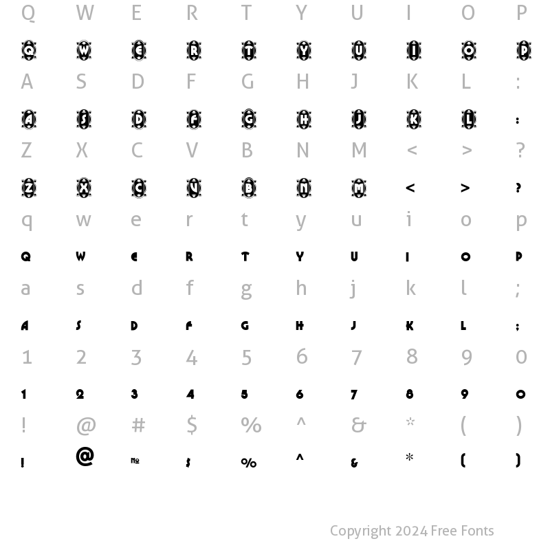 Character Map of Cameo Appearance NF Regular