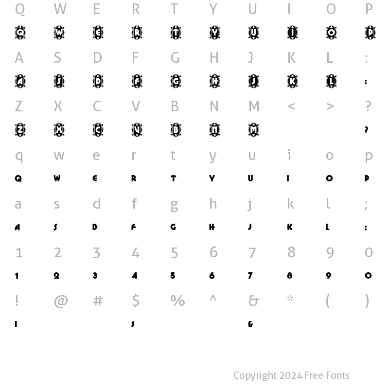 Character Map of CameoAppearance Regular