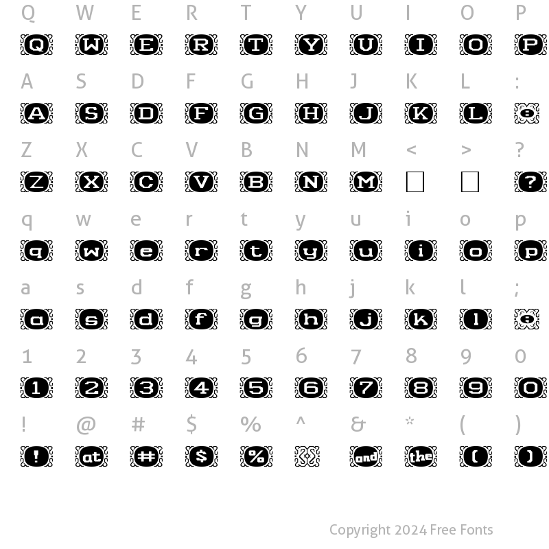 Character Map of Camey NormalA