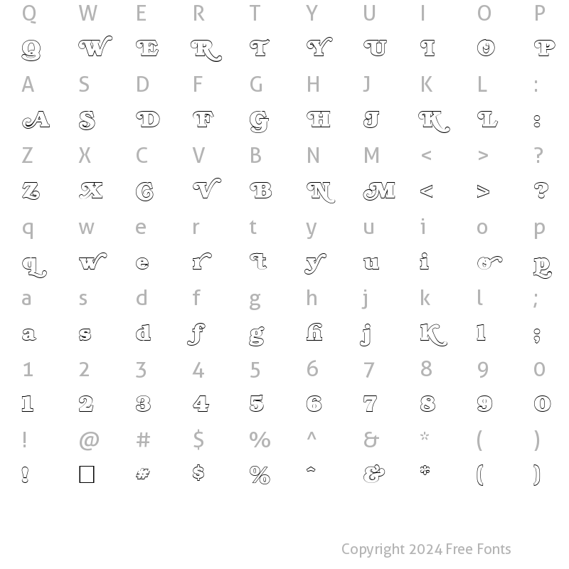 Character Map of CamillaOpen Regular