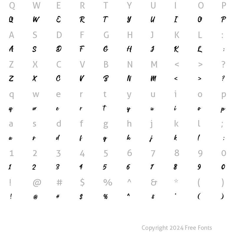 Character Map of Camillus Regular