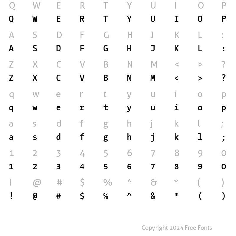 Character Map of CamingoMonoWeb-SemiBold ?