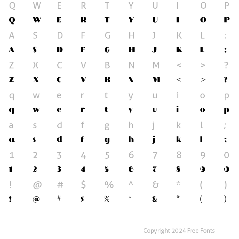 Character Map of CamionBold Regular