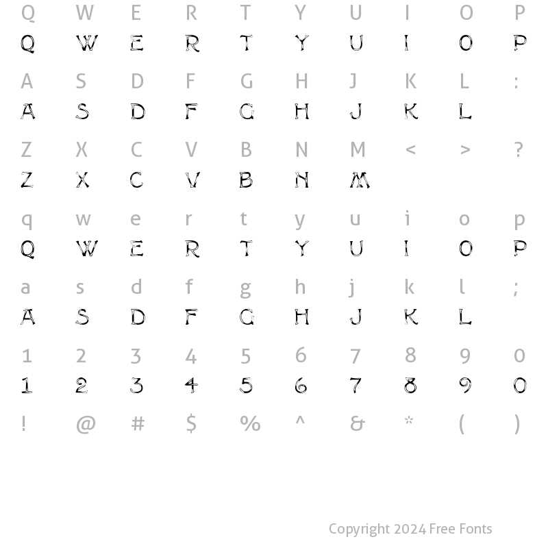 Character Map of CammyCapsDisplay Regular