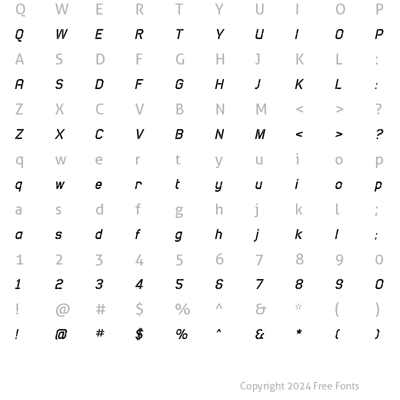 Character Map of Camo SansHeavy Oblique Regular