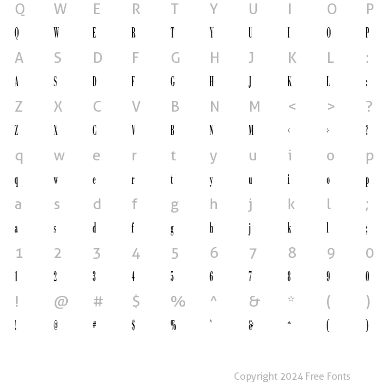 Character Map of Campagna DB Regular