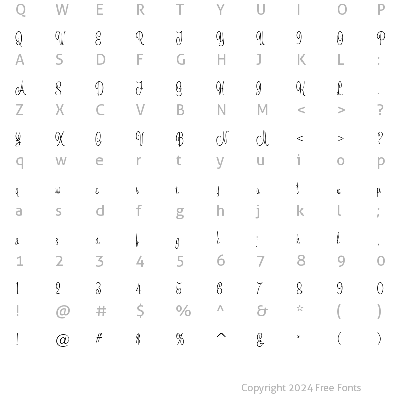 Character Map of Campanella Regular