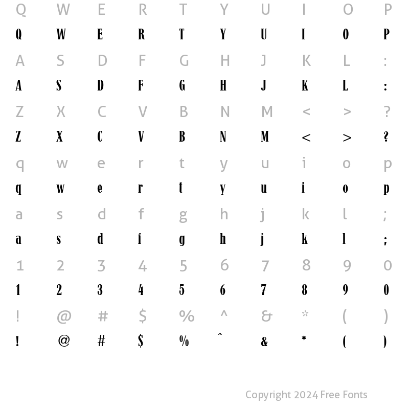 Character Map of CanadaSmallDB Bold