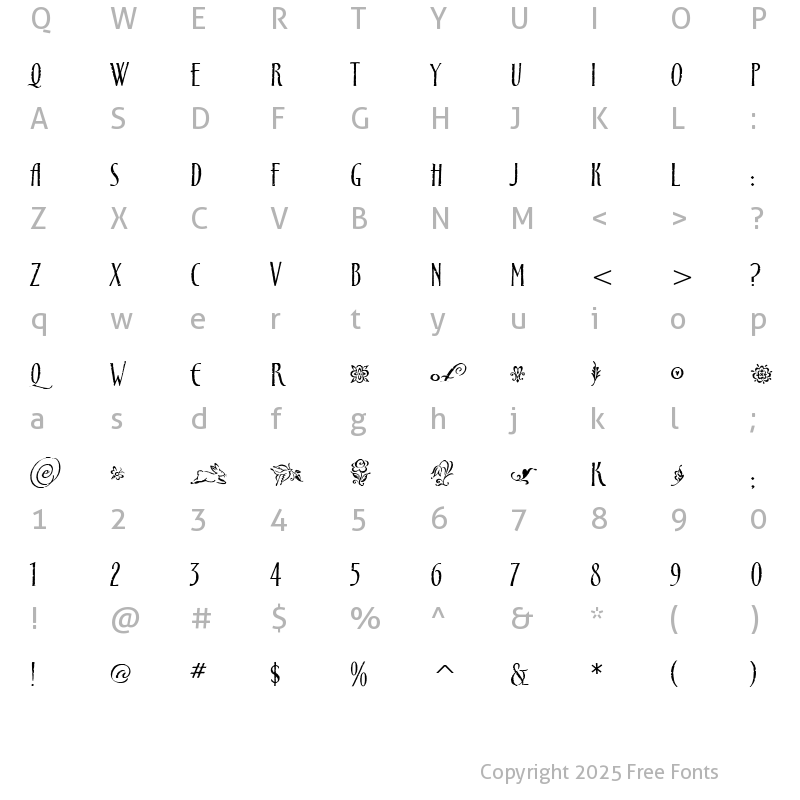 Character Map of Cancione ITC Medium