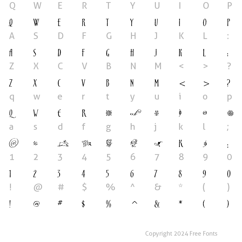 Character Map of CancioneITC TT Regular