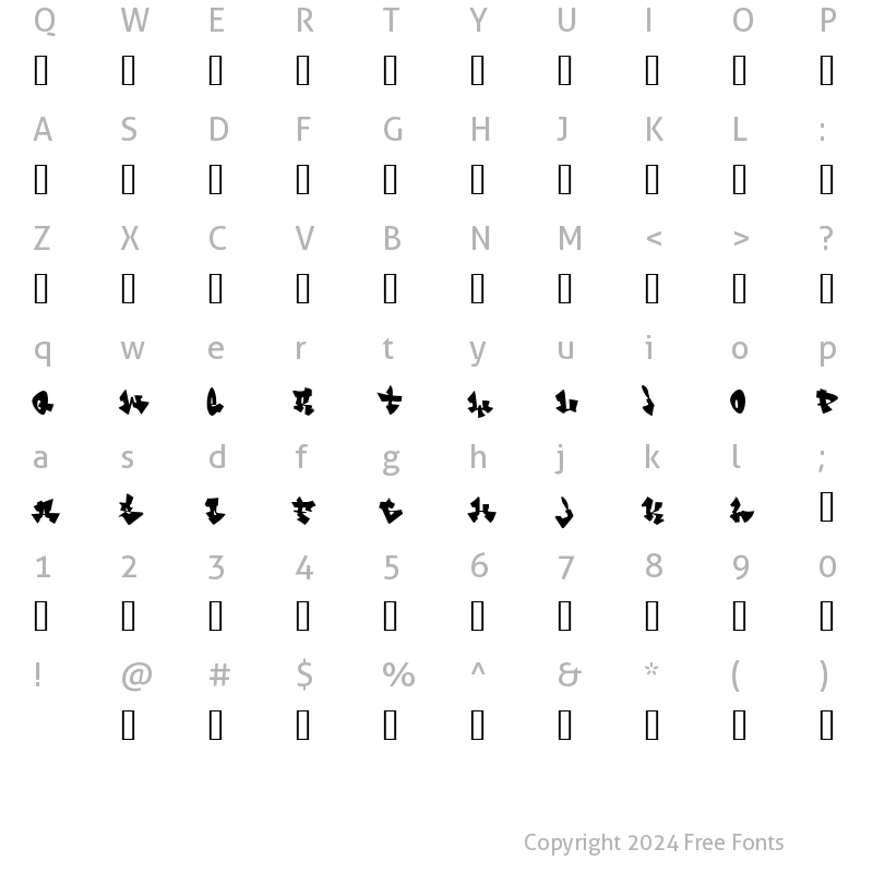 Character Map of Cancontrol Regular