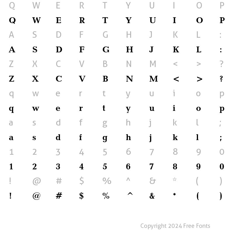 Character Map of Candida Bold