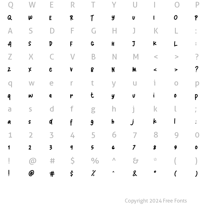 Character Map of Candle Light Regular