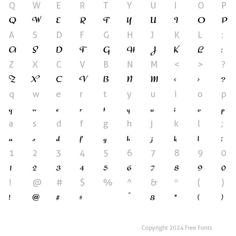 Character Map of Candlemas Regular