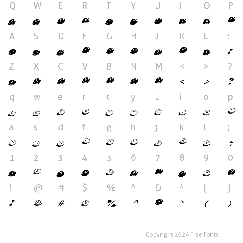 Character Map of Candy Bits Regular