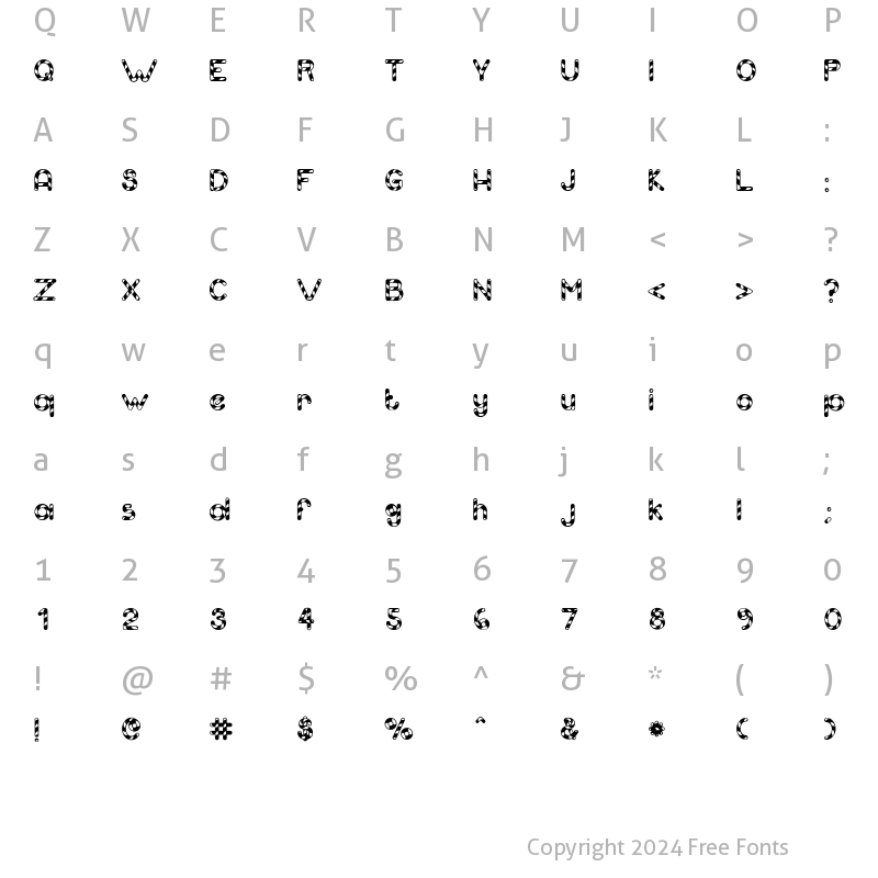 Character Map of Candy Cane Match Regular