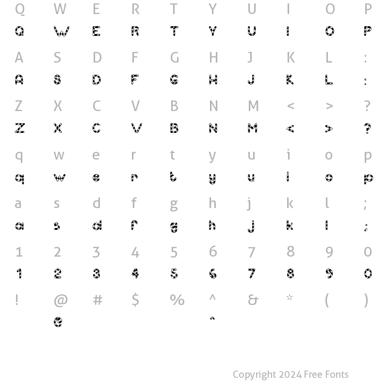 Character Map of Candy Cane (Unregistered) Regular