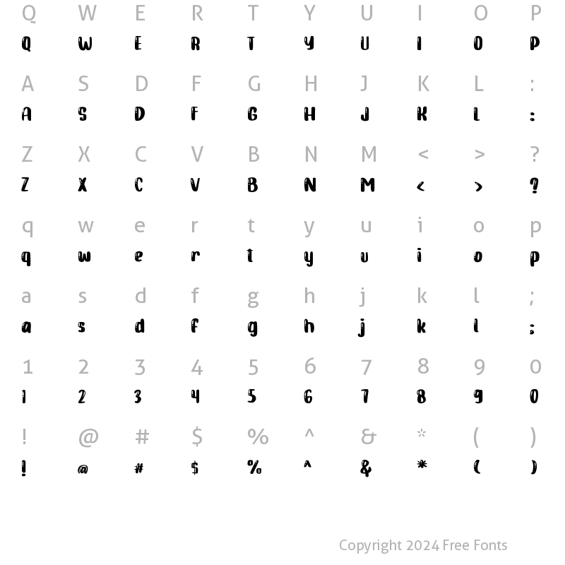 Character Map of Candy Jelly Regular